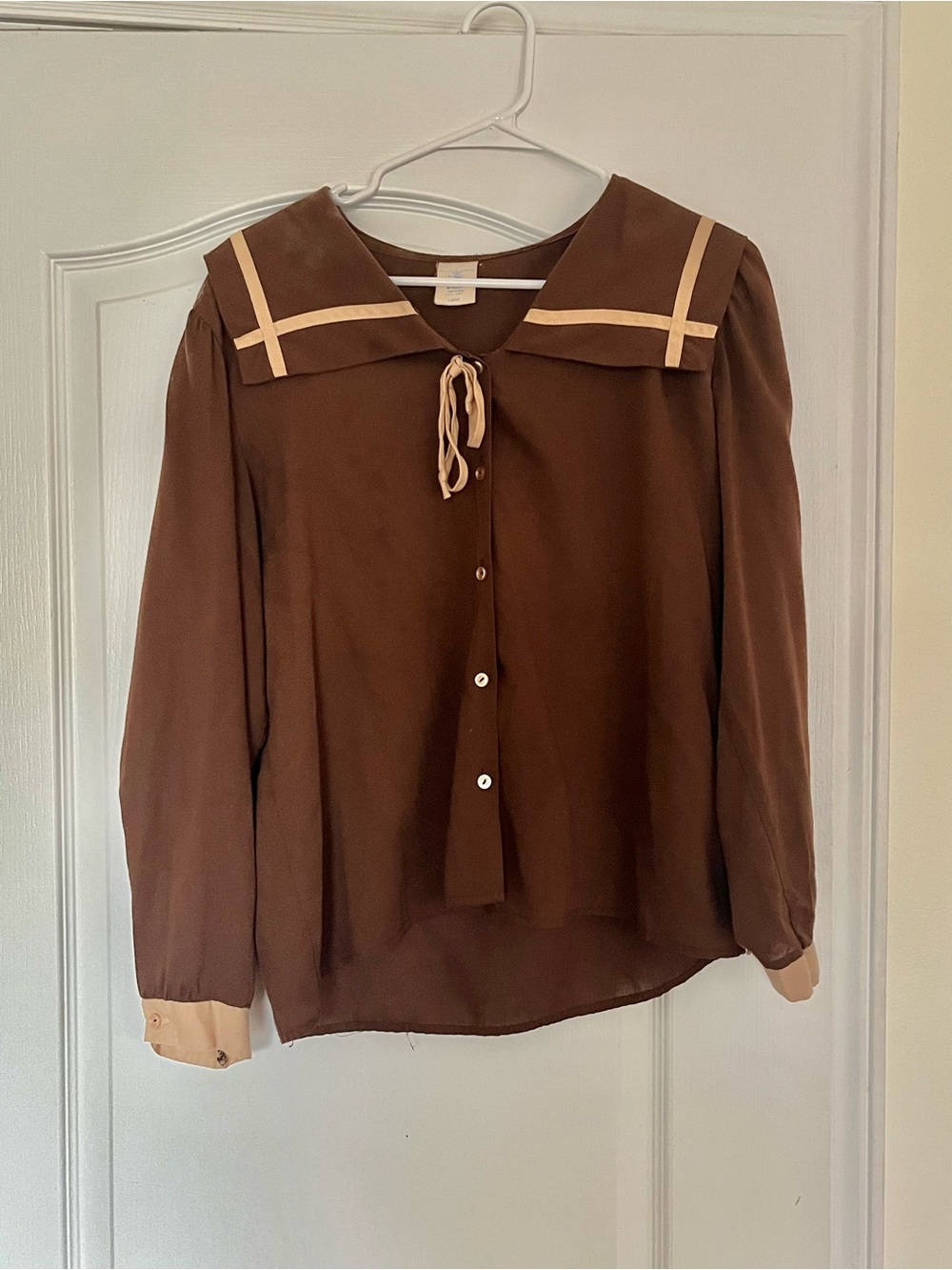 beautiful 1970s union made sailor blouse